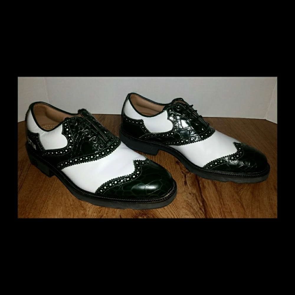 Mens Footjoy golf shoes white & green